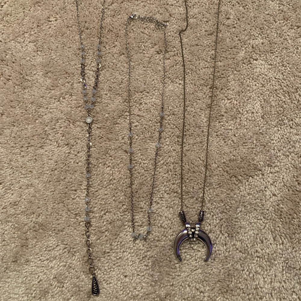 3 Piece Silver Necklace Lot